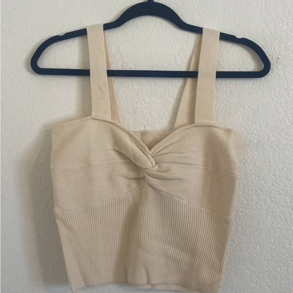Elegant Cream Knotted Women's Top